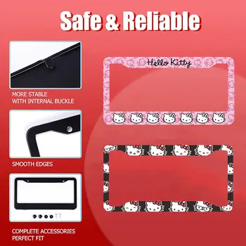 Rámeček na poznávací značku auta Hello Kitty, anime, Sanrio KT, držák poznávací značky, kryt, autopříslušenství 8 nejlepší prodej Kryt demonstrace Sanrio - №1