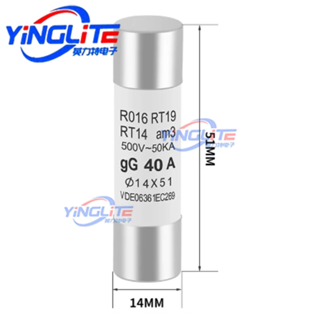 Ceramic Fuse Holder RO15 Fuse 10*38 1A 6A 10A 16A 32A Fuse Element RT18 RT14 R016 for Electrical Circuit Protection