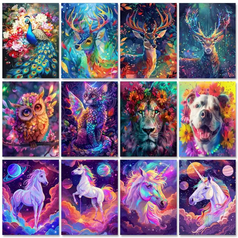

RUOPOTY 40x50cm Diy Painting By Number For Adults Kits Peacock Acrylic Paint Set Handwork Diy Gift Wall Art Picture With Numbers