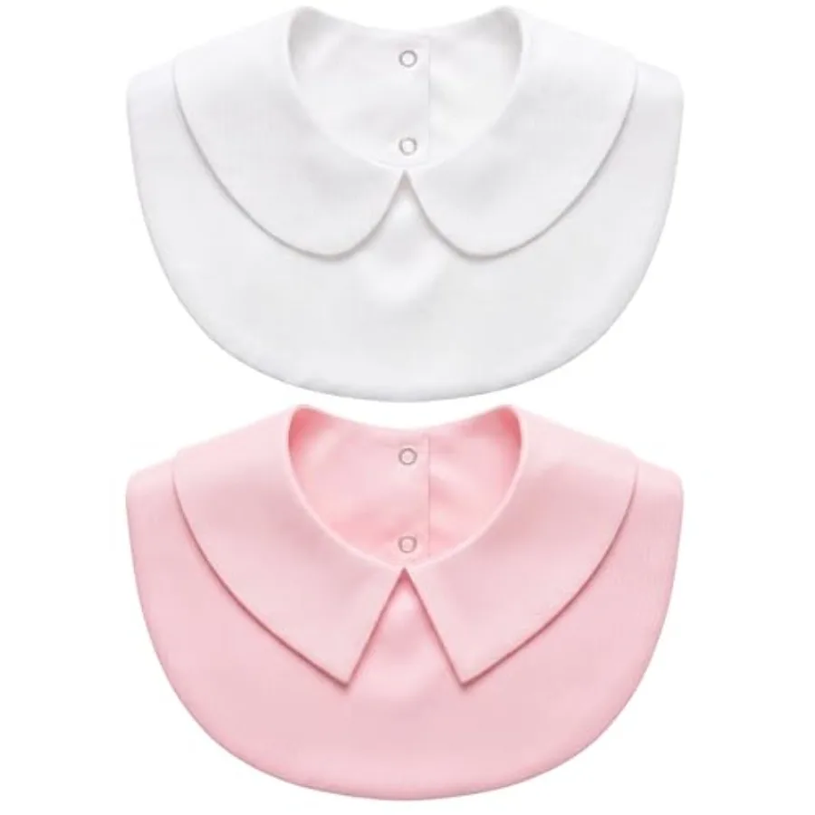 

Avxdbr 2Pcs Detachable Fake Collar for Women White Pink Faux False Lapel Dickey Shirt Blouse Accessory