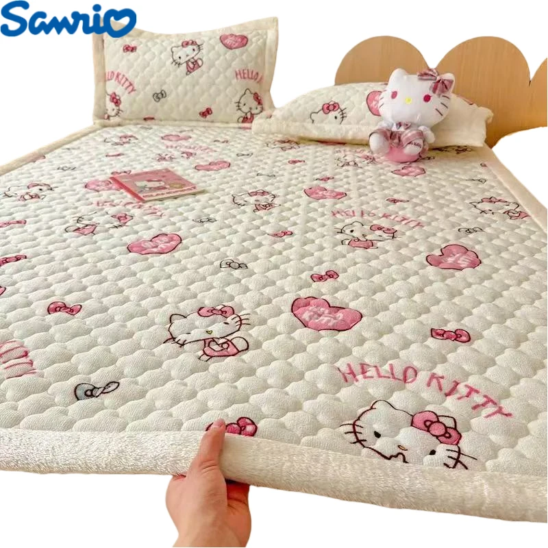 

Sanrio Hello Kitty cartoon cute student blanket creative Kawaii home winter thickened soft coral fleece sheet no curling edges