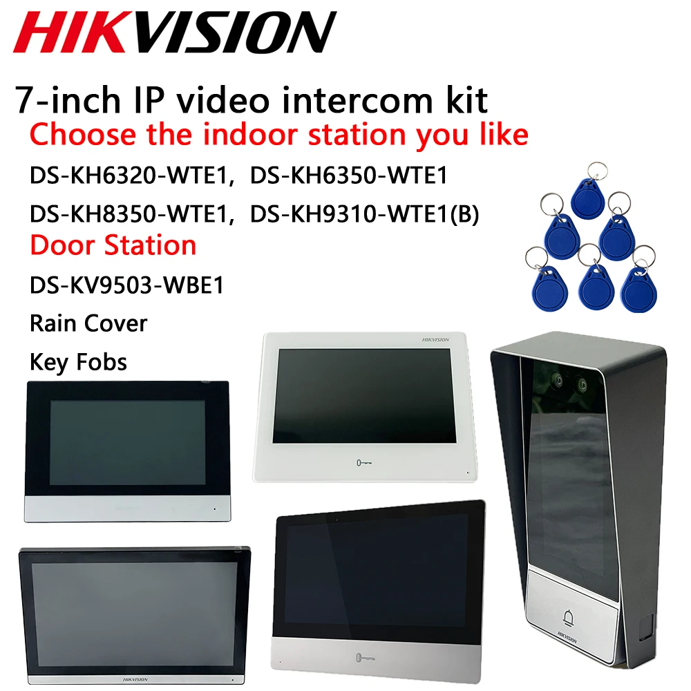 

Hikvision IP Video Intercom DS-KH9310-WTE1(B) DS-KH6320-WTE1 DS-KH6350-WTE1 DS-KV9503-WBE1 Facial Recognition DS-KABV9503-RS