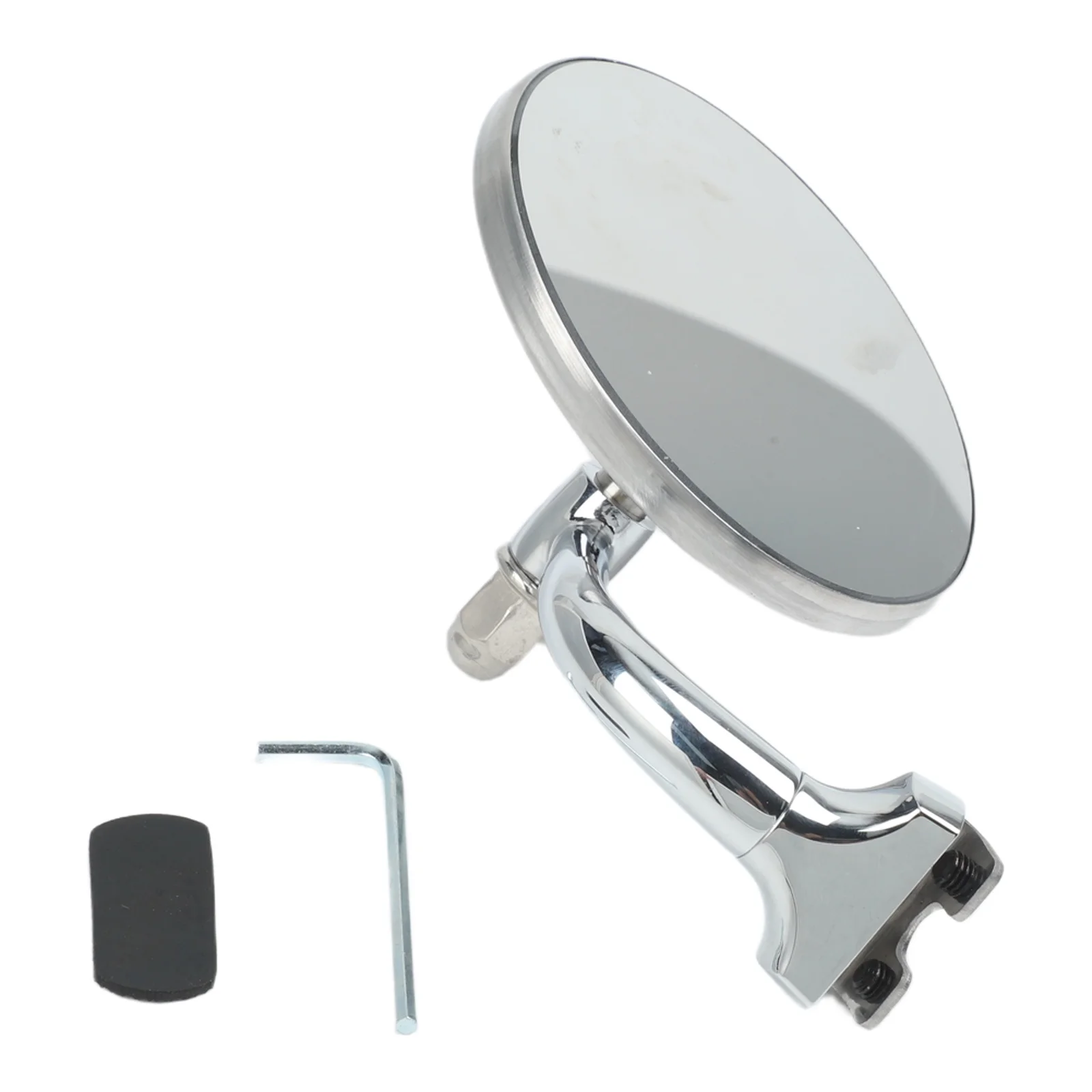 Car Silver Round Side Mirror Stainless Steel Retro Rearview Mirror Automotive Exterior Accessories