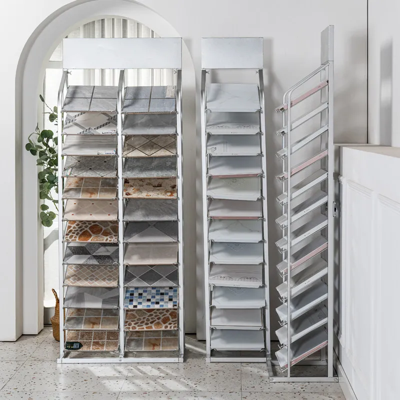 

Tile display rack Aluminum gusset plate Sample rack Stone color plate Door panel color card rack Integrated ceiling Wood