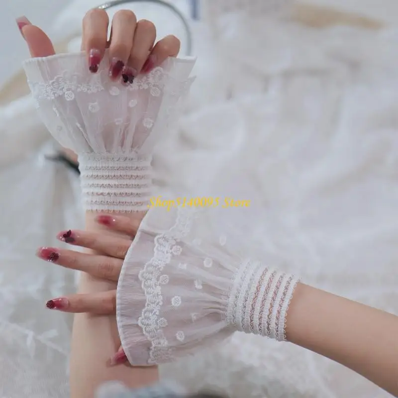 DXAE Manset Lengan Renda Elegan untuk Fotografi Kuku Penutup Lengan Nilon Sejuk dengan Kesesuaian Elastis Yang Dapat Disesuaikan