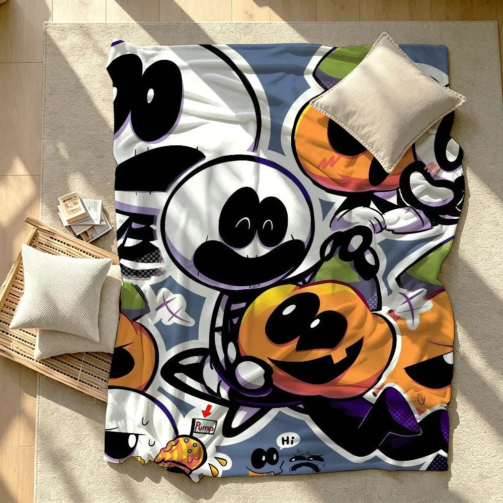 S-Spooky Month Skid Pump Halloween Blanket Soft Warm And Thick Perfect For Bedroom Living Room Bed Sofa Camping Picnic Office