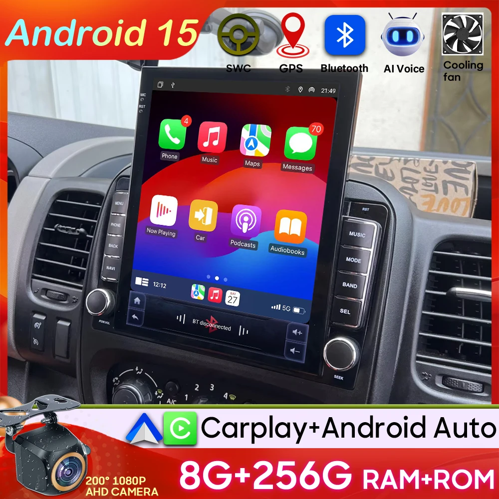 راديو السيارة أندرويد 15 No 2din 4G واي فاي راديو السيارة لرينو ترافيك 3 14-21 لأوبل فيفارو B شاشة السيارات الوسائط المتعددة لتحديد المواقع 2k #1