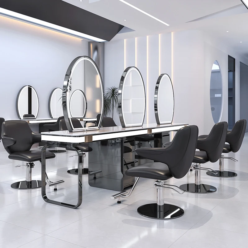 Modern Stainless Steel Salon Mirror Table For Hair Salons High-End Salon Equipment With Gym & Mall Applications