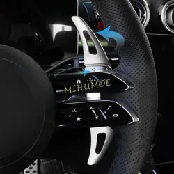Silver Steering Wheel Paddle Shifter Extension For 2021-2025 2023 2024 Mercedes-Benz A B C E S GLC EQE EQS Class Accessories