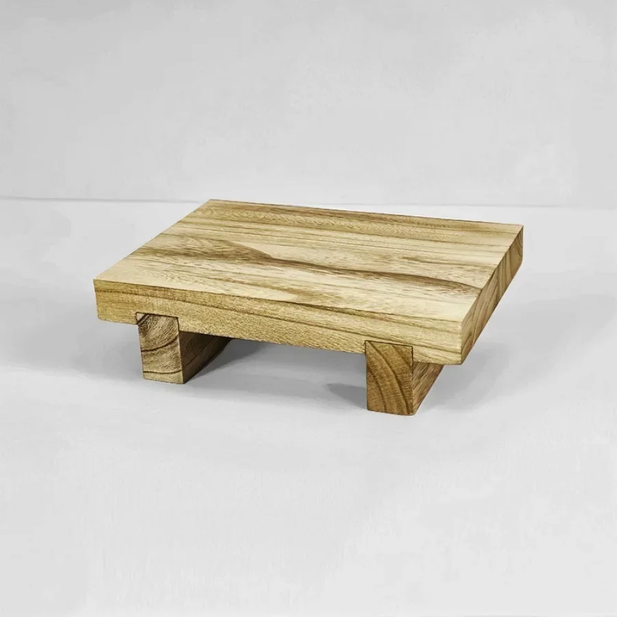 Solid wood display stand heightened rectangular base wooden decorative tray small pedal wooden product heightened base