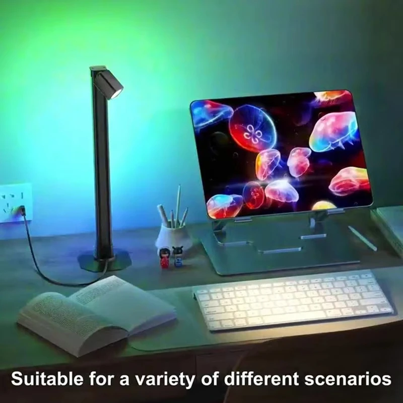 ABKJ-Dimmable Desk Lamp - Stepless Dimming, Eye-Caring Ambient Light, Adjustable Rotation For Reading And Study