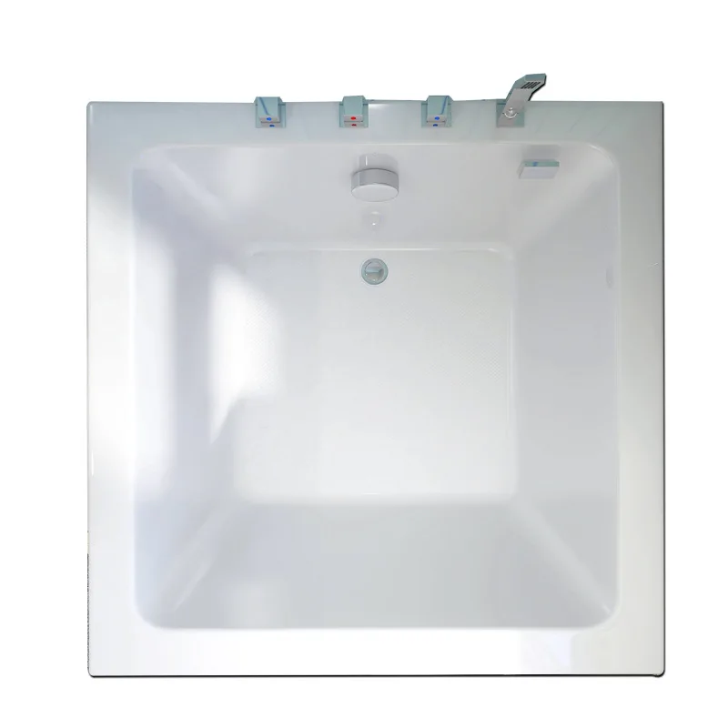 

Household free-standing, small-sized bathtub, deep-soaking and cut-corner square bathtub