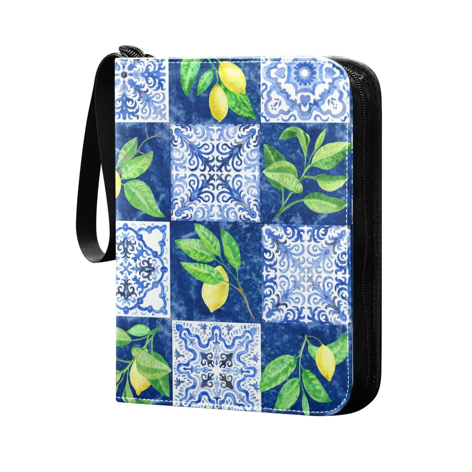 

Lemon Fruits Leaves 4 Pocket Card Binder, 400 Double Sided Pocket Album for Sport Game Cards, Unique Card Collection Storage