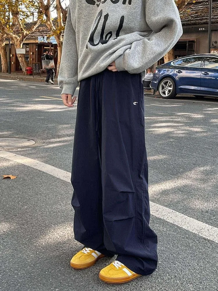 Men's Autumn/Winter New Collection of Plush Charge Pants, Korean Version, Loose Casual Sports Pants for Students