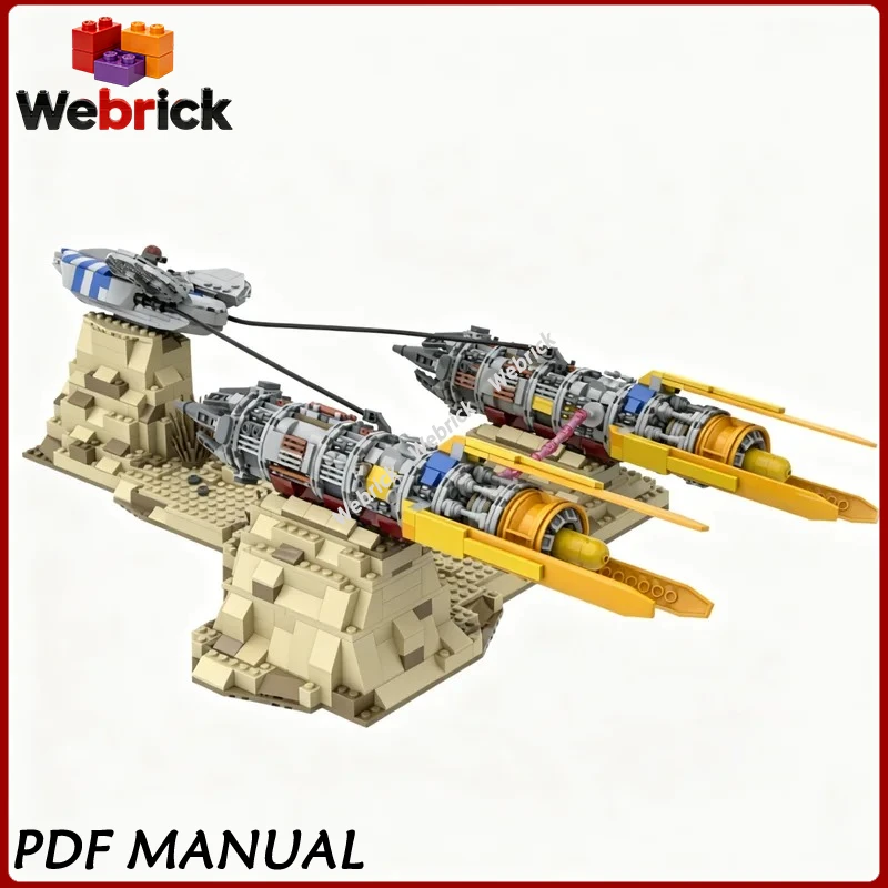 

Конструктор MOC: Диорама пустыни Татуин, высокоскоростной гоночный пудрейсер, набор для сборки
