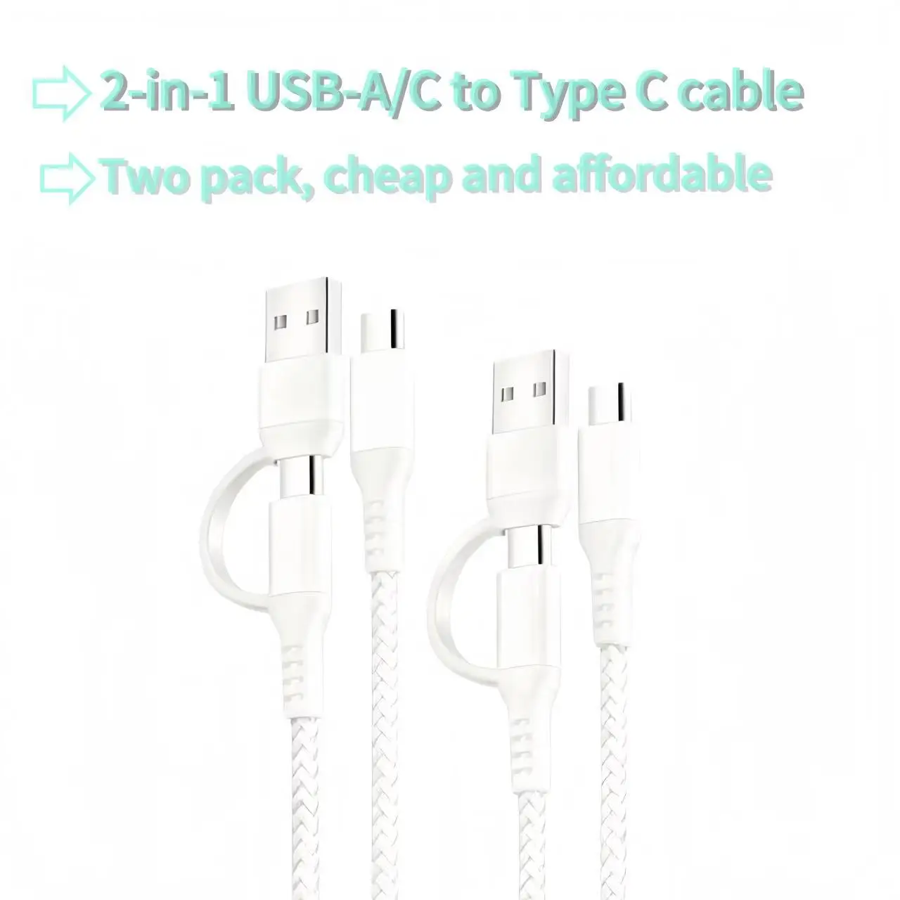 Confezione da 2 cavi di ricarica Apple da USB C a USB C da 6,6 piedi per iPhone 16E/15/Pro/Plus/Pro Max, per MacBook Pro/Air, per iPad Pro12.9/11 pollici