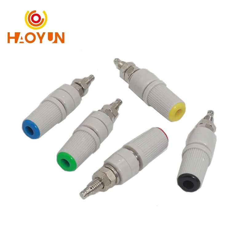 【5-1PCS】30A High Current Banana Socket M5 * 45 Pure Copper Terminal 5mm Banana Socket Plug 4mm Terminal Grounding Post