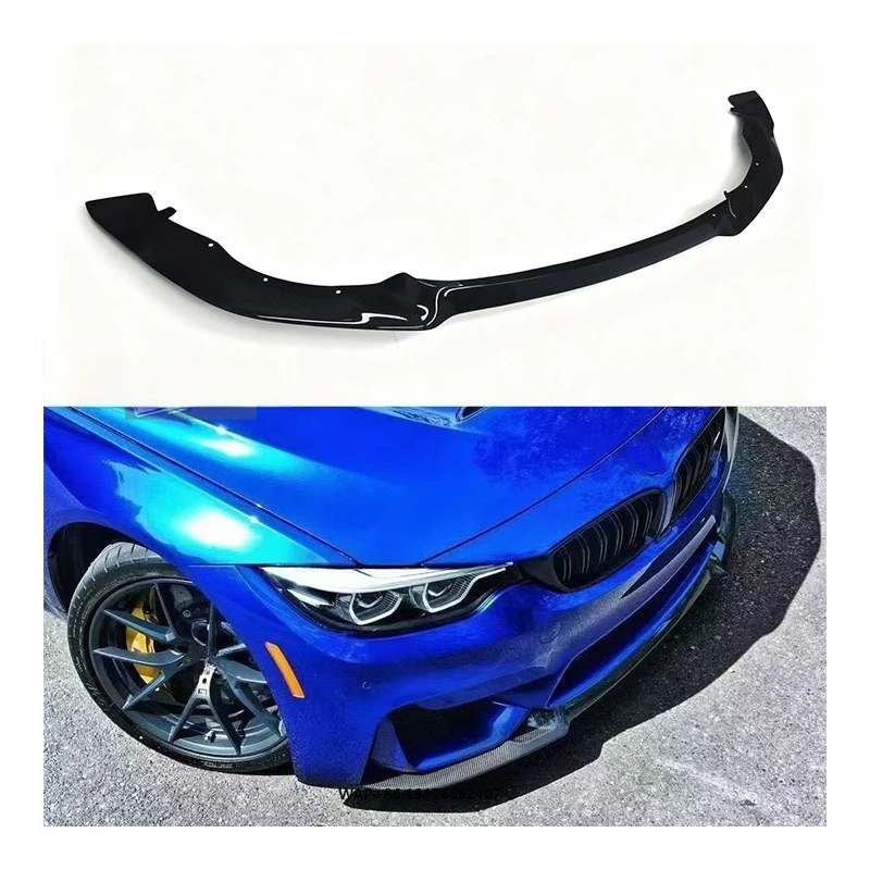 

New for M3 M4 F80 F82 CS Carbon Fiber Front Lip with Exhaust Cut-Outs-YAOCHI Brand Bolt-On Installation Universal Fitment