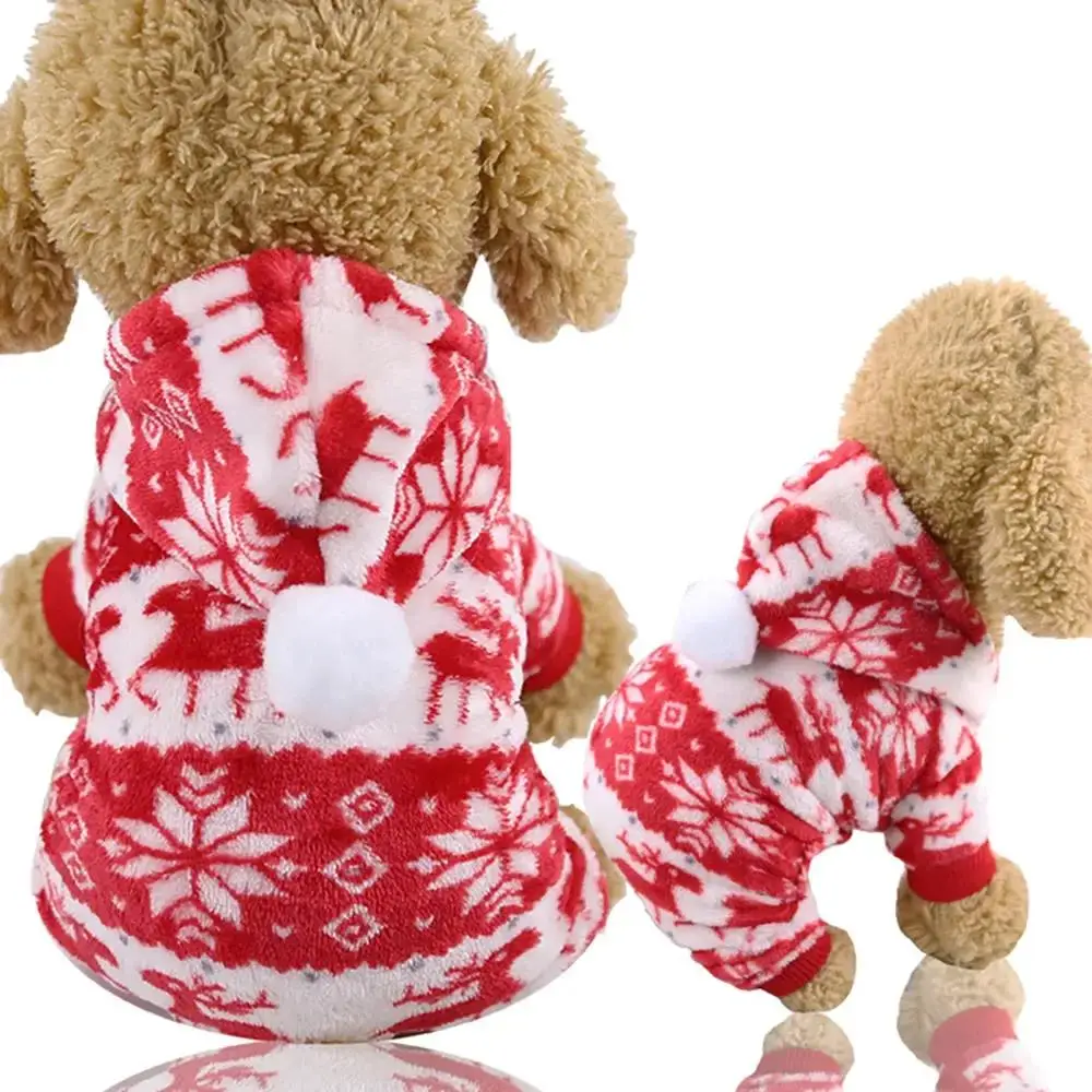 Ropa para perros Navidad Invierno Ropa cálida para mascotas mono para cachorros Abrigo con capucha Ropa para cachorros Mascotas Ropa para perros Ropa Perro