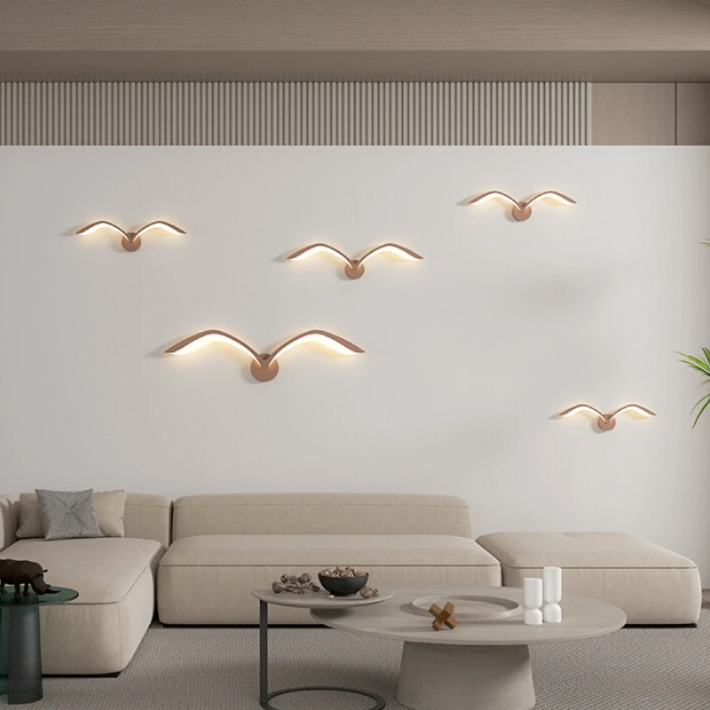 

French Style Wall Lamps Originality Art Seagull Design LED Wall Light Bedroom BedsideTable Study Restaurant Cafe Home Decor Lamp