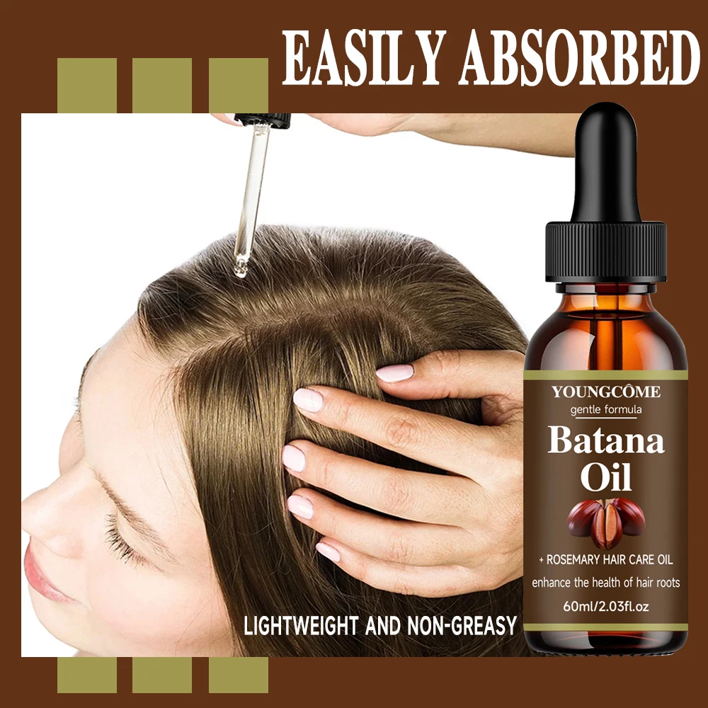 40ml/60ml Batana Rosemary Mint Scalp Hair Strengthening Oil Biotin Essential Oils Nourishing Treatment Split Ends Dry All Types