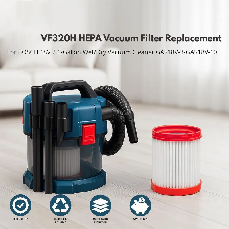 

Y15A для 18-вольтового пылесоса для влажной/сухой уборки объемом 2,6 галлона, сменный HEPA-фильтр VF320H для моделей GAS18V-3/GAS18V-10L