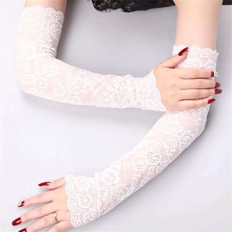 Free Size Trendy Lace Ice Sleeve Summer Sun Protection Ice Lace Sleeve UV-blocking Thin Lace Fabric Sun Protection Ice Sleeve