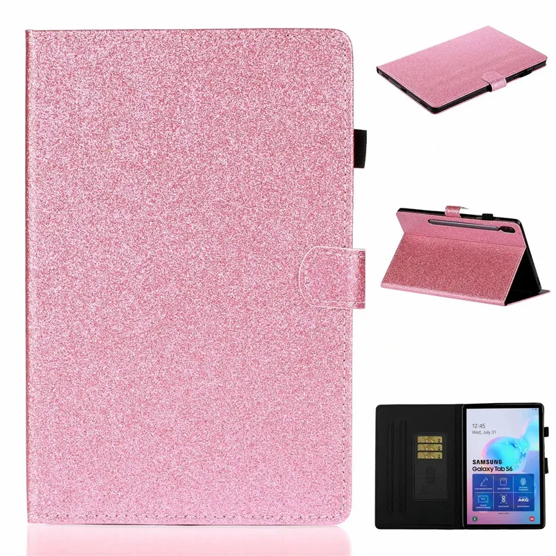 Case for Samsung Galaxy Tab S6 T860 SM-T860 T865 Shinning Glitter Flip Wallet Stand Tablet Cover For Galaxy Tab S6 Case 10.5