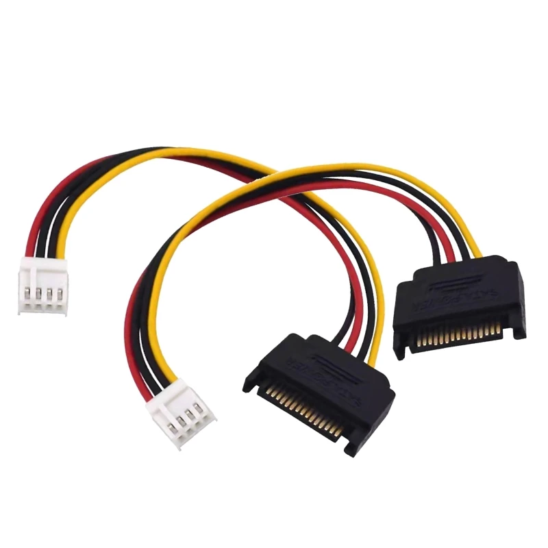 2Pcs 15pin Sata Male to 4pin Floppy FDD Female Power Converter Adapter Cable Sata Power 15p to 4p Connector 20cm/7.87in