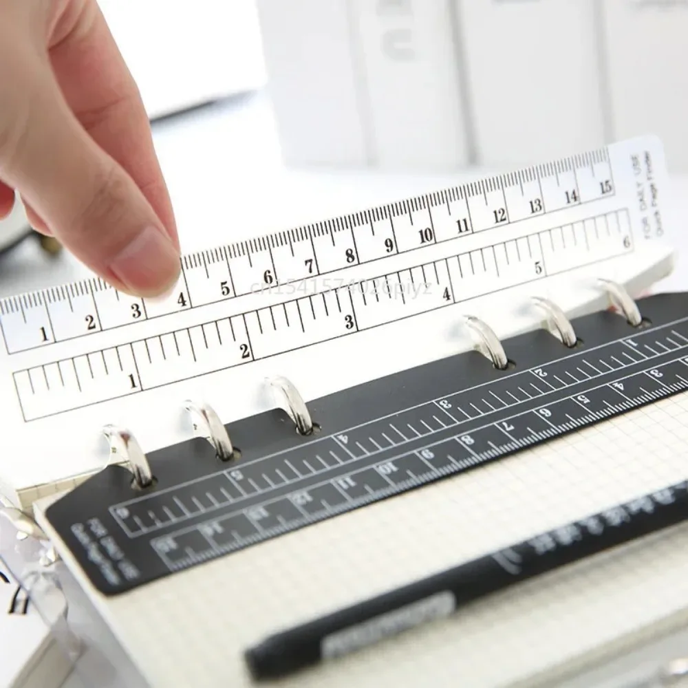 

Bookmark Ruler for Rings Notebook 6 Hole A5/A6/A7 Elastic Drawing Tool Soft Plastic Math Drafting Ruler Flexible Dividing Rulers