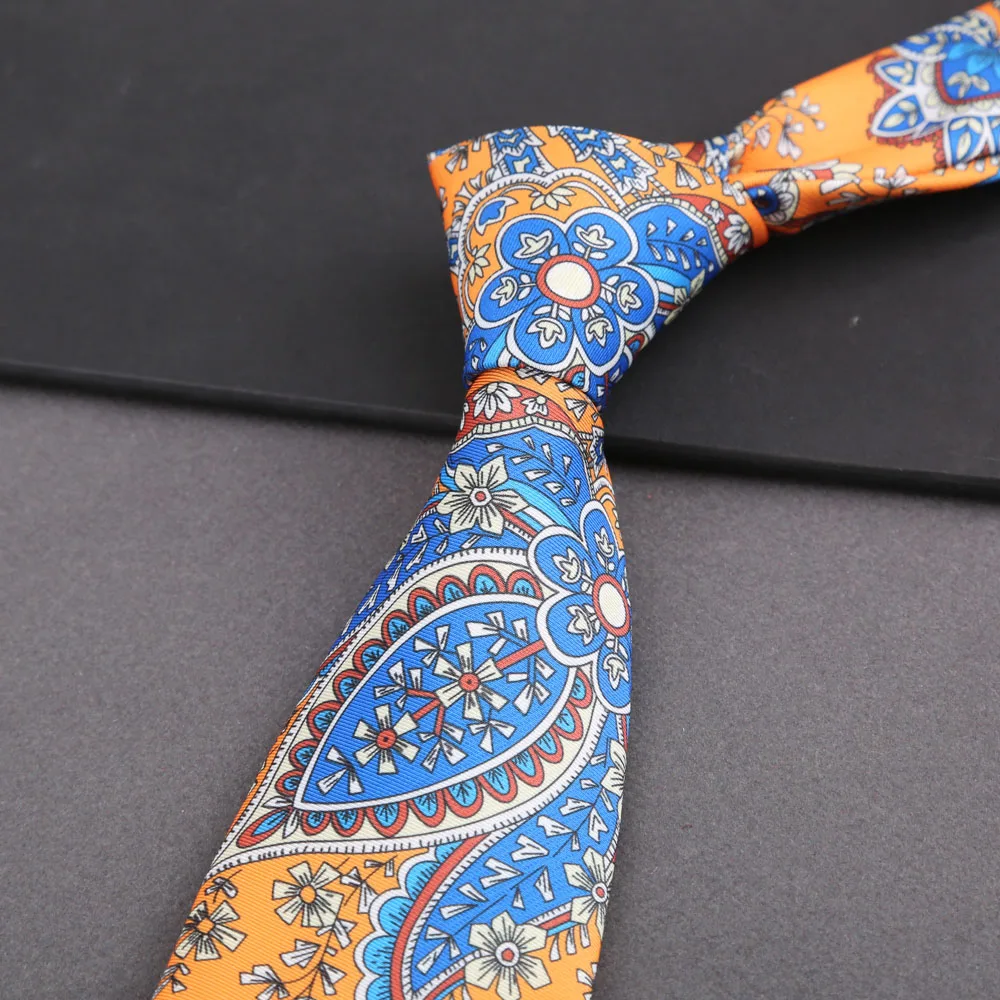 Weiche Herren-Krawatte aus Seidenimitat, bunt, 8 cm, Paisley-Blumen-Punktmuster, Business-Party-Krawatte, Accessoires, Geschenke – Detail 15