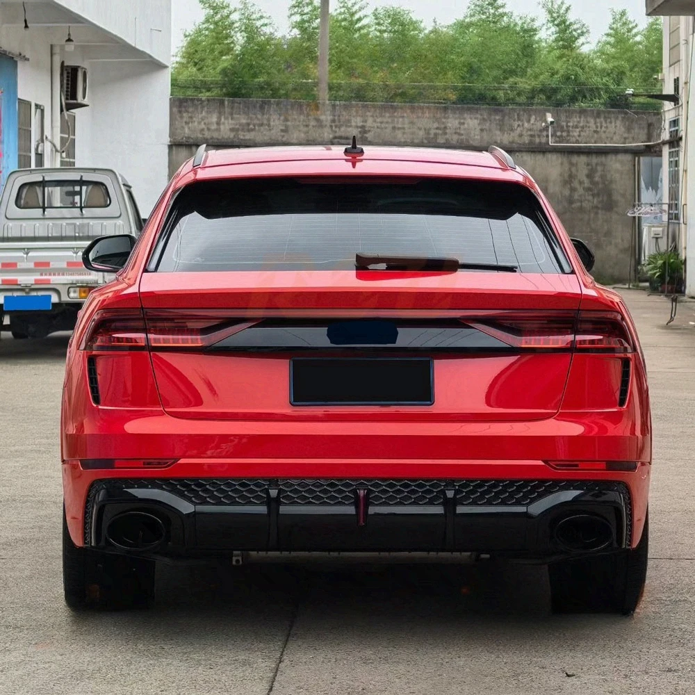 PP Material for Q8 upgrade RSQ8 body kit front car bumper lip with grill rear bumper diffuser and exhaust tips Car Accessories