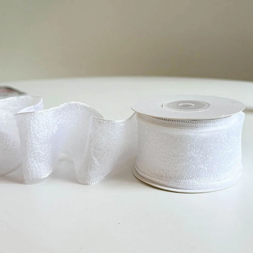 피쉬테일 원사 리본 쉬폰 쉬폰 리본 Pleated Yarn Ribbons 40mm Diy 공예용 피쉬테일 리본 베이비 샤워 신발끈