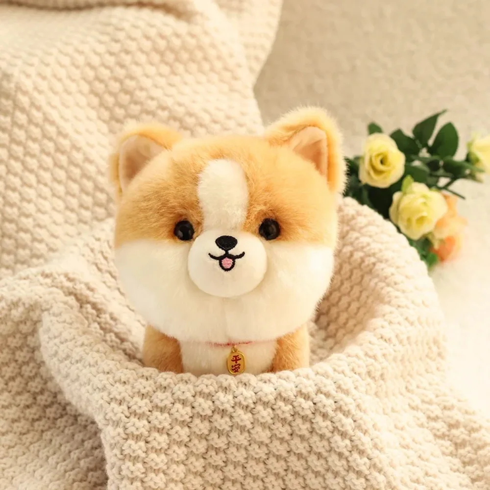 Plush Adorbale Furry Plush Corgi Dog Stuffed Doll Shiba Inu Fluffy Dog Plush Toy Animal Cartoon Fluffy Puppy Soft Doll Children