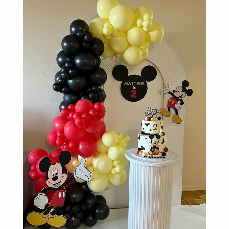 Воздушные шары с Микки и Минни Маус, гирлянда, арочный комплект, латексные шары на день рождения, декор для вечеринки, подарки для девочек, украшения для детского душа