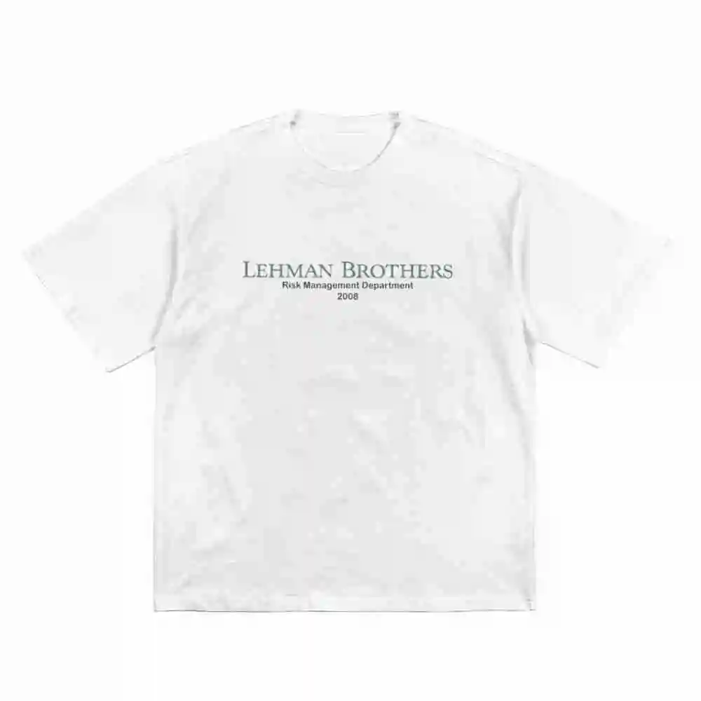 Lehman Brothers 2008 Collapse Replica Logo Short Sleeve Tee 100% Cotton T-Shirt