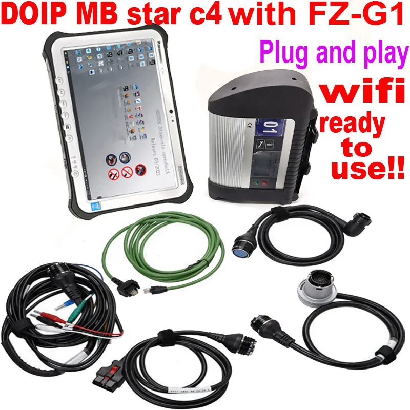 MB Star C4 plus DOIP SD Connect C4 Compact Multiplexer Wifi HHTWIN Diagnostic tool FZG1 tablet Diagnosis ready to use car trucks