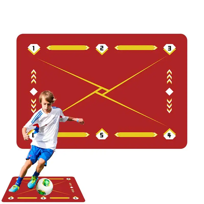 Football Training Mat 90x60cm Nonslip Silent Football Footstep Practice Pad Football Floormat For Exercising Agility Improve