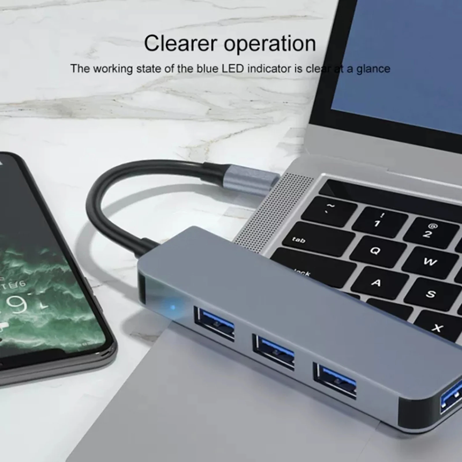 4 Ports USB 2.0 3.0 HUB Type C HUB Adapter 3 0 5Gbps High Speed Multi USB-C Splitter for Lenovo Macbook Pro PC Accessories USBC