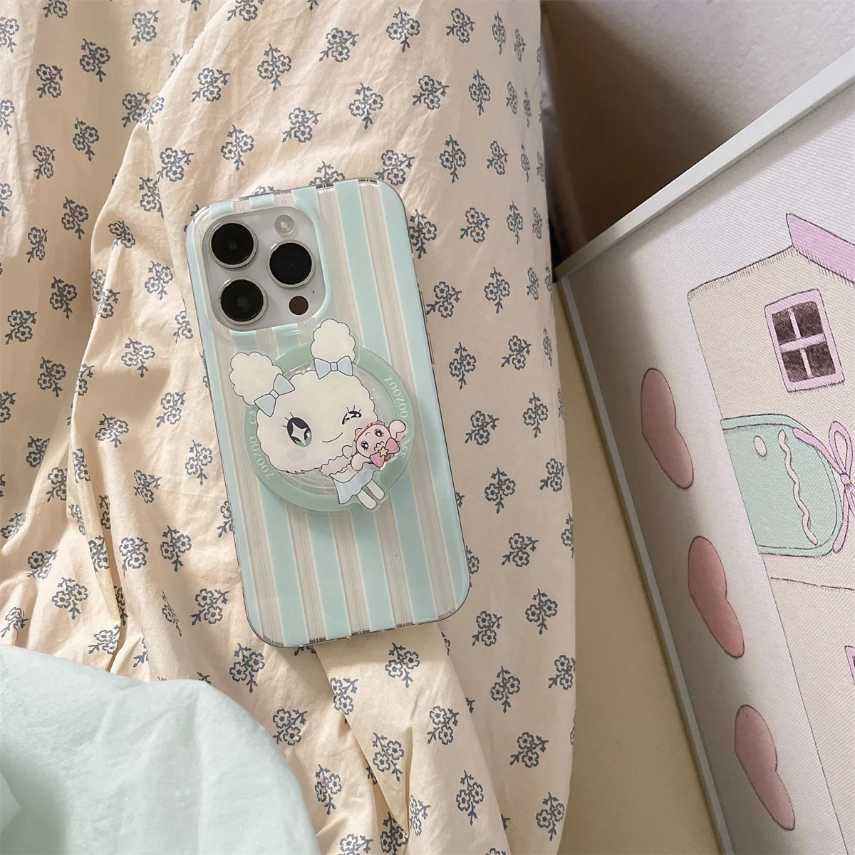 

Korean-style glitter with simple blue stripes Phone Case For iPhone 16 15 14 13 Pro Max fundas iphone 15 case Protective cover