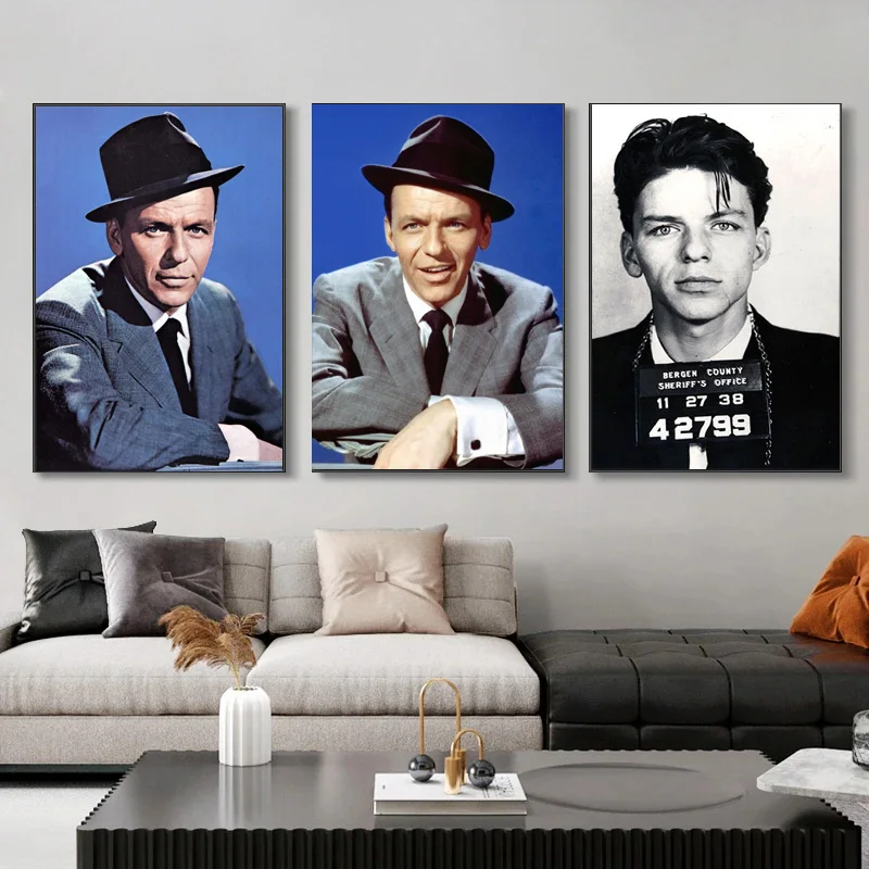 Black White Frank Sinatra Music Singer Star Decorative Poster Prints Wall Art Canvas Painting Picture Photo Gift Room Home Decor