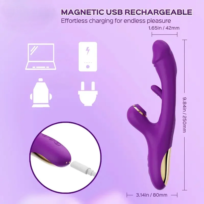 3-IN-1 أرنب هزاز قوي مص لعق الحلمات البظر محفز مدلك أنثى G-بقعة إصبع دسار الجنس لعب الكبار