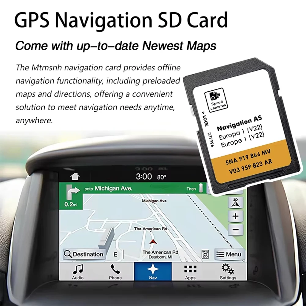 المملكة المتحدة أوروبا بطاقة SD 32 جيجابايت الملاحة GPS خريطة الإصدار 2025 أحدث 5NA 919 866 MV لشركة فولكس فاجن تيجوان AS V22