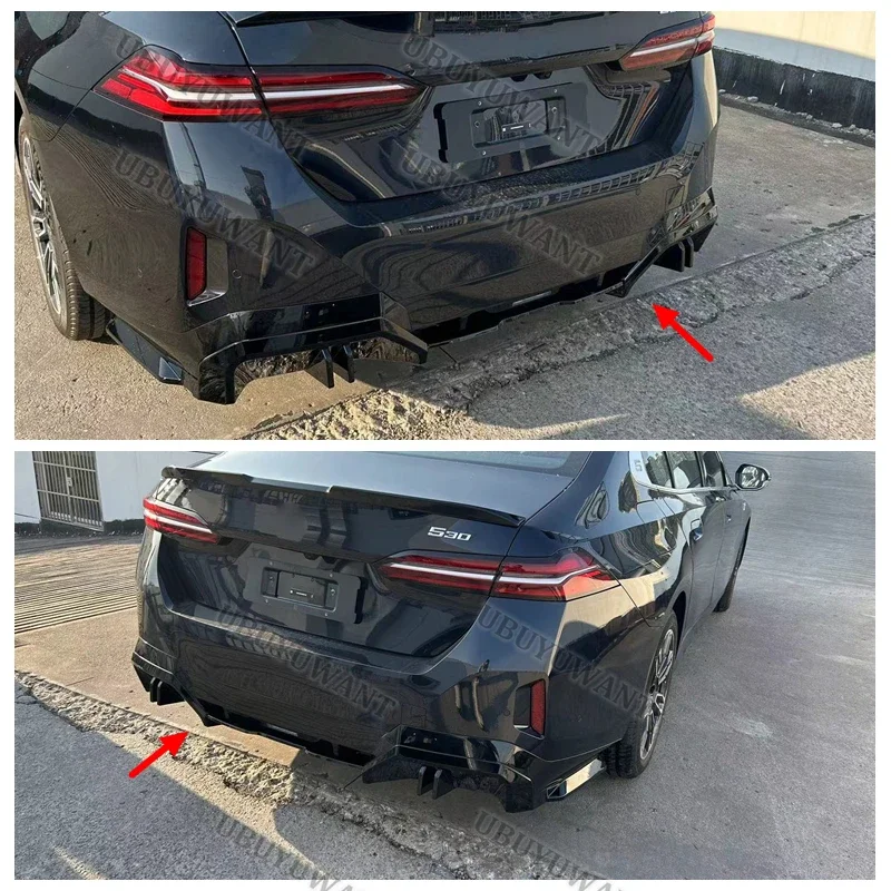 Für BMW 5er G60 525i 530i M Sport MP Style 5x 2023+ Hecklippe Auto Heckstoßstangen-Diffusor Splitter Spoiler Bodykit