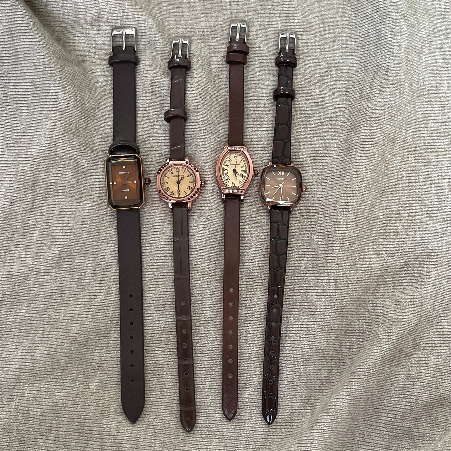 Autumn and winter retro brown casual ladies watch design versatile literary female thin strap quartz watch female female gift
