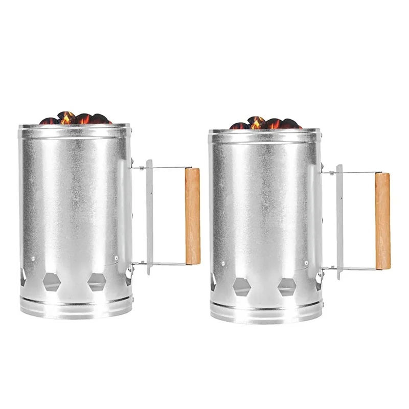 

ABVH-Metal Ignition Charcoal Barrel Fast Fire Start Bucket With Handle Outdoor Camping Carbon BBQ Rack Tools Fire Burning