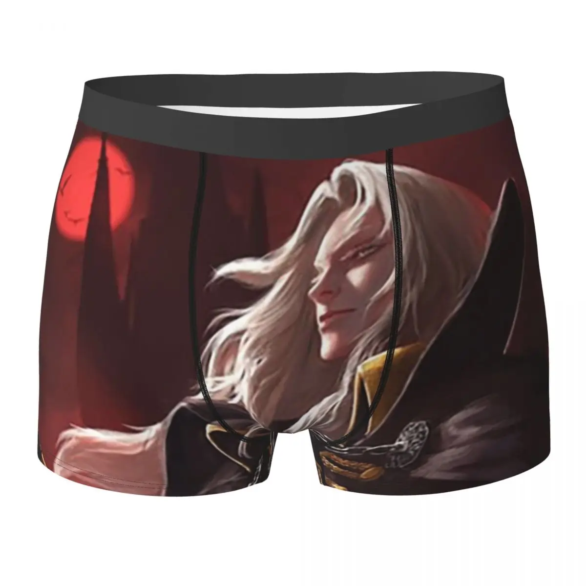 Gravata de jogo de vampiro Alucard para homens, gravata fina de seda e poliéster para casamento e negócios, gravatas clássicas