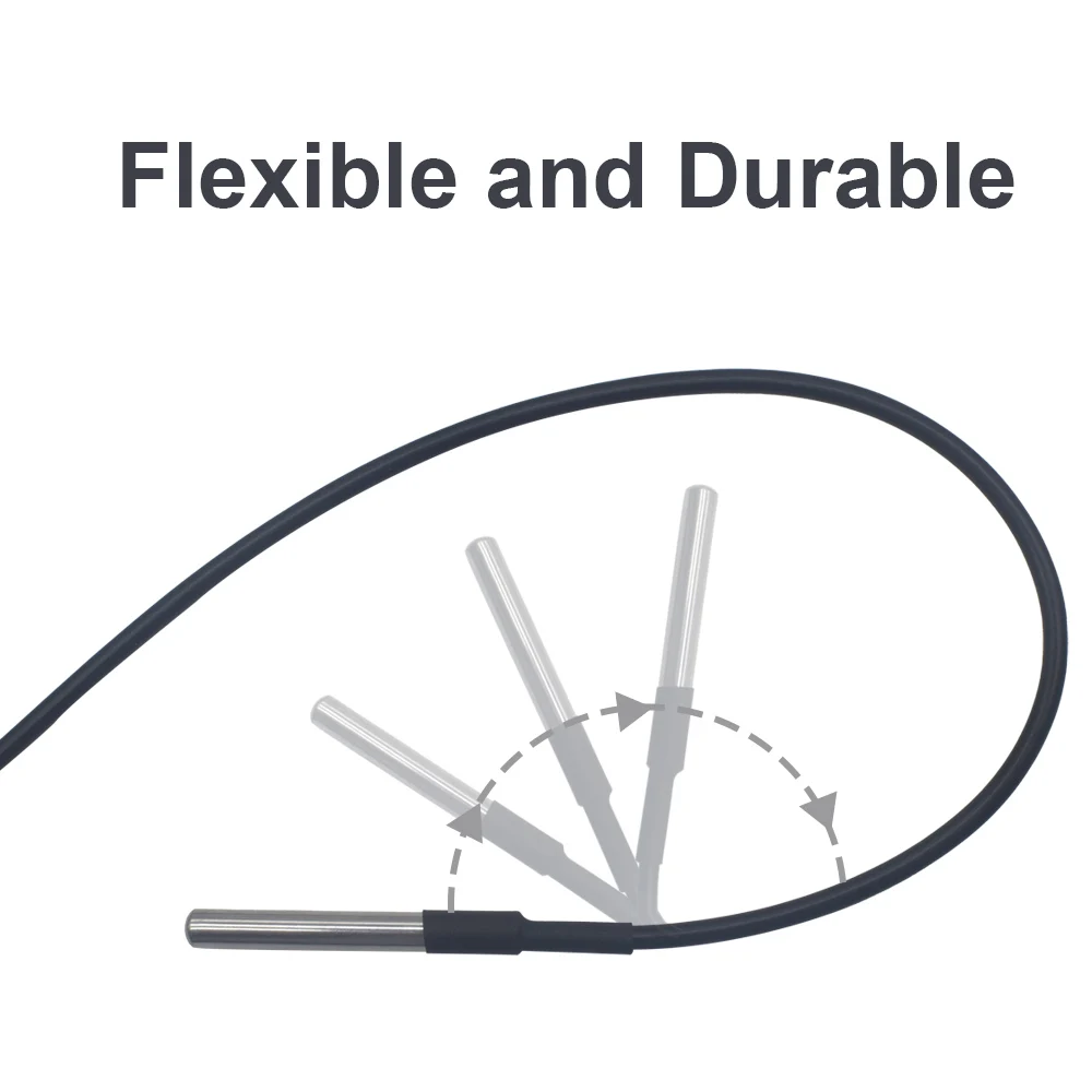Temperatuur Sensor Module Kit Waterdicht 100Cm Digitale Sensor Kabel Roestvrij Staal Sonde Terminal Adapter