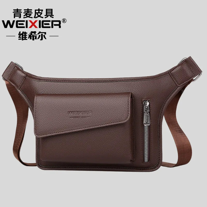 

2026New Men's Vintage Chest Bag Waterproof Large Capacity PU Crossbody Single Shoulder bags Sport Small Messenger Bags sac сумка