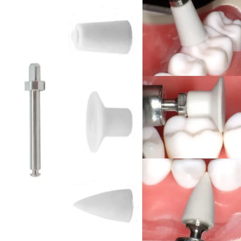 Mandril Dental de 4 piezas, mango de herramienta rotativa de vástago RA de acero inoxidable CA de 2,35mm para pulidor compuesto de silicona, pieza